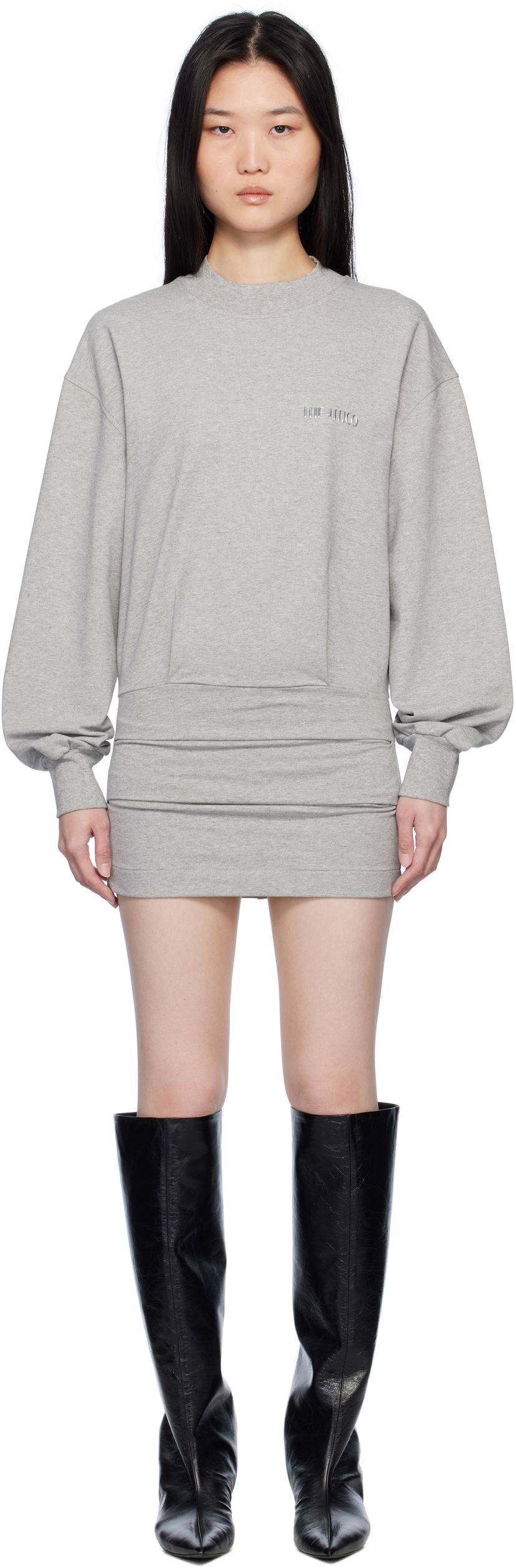 Haljina The Attico The Attico Sweater Mini Dress Siva | 250WCA00393 JJF006AA
