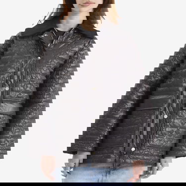 Jakna GANNI GANNI Shiny Quilt Midi Jacket Crna | W0343-252, 2