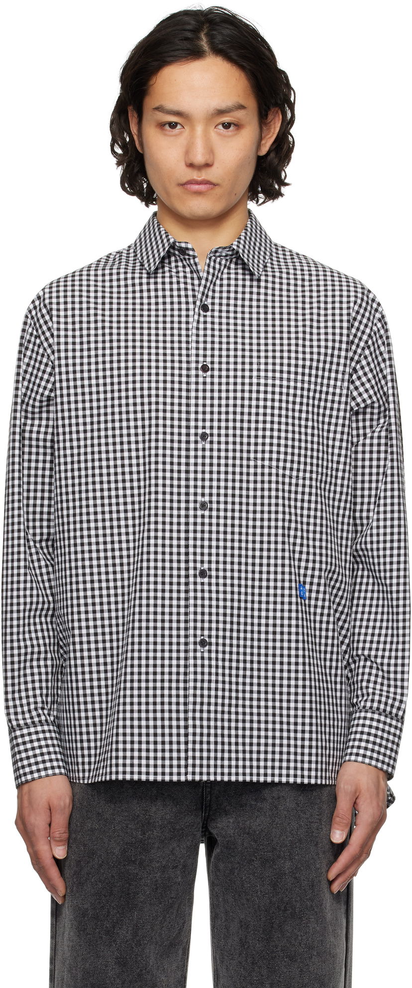 Košulja ADER ERROR ADER error Sig; TRS Tag 03 Gingham Shirt Crna | BO42FYSH0102BK