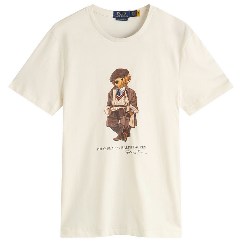 Majica kratkih rukava Polo by Ralph Lauren Ralph Lauren Heritage Bear Graphic Tee, Size Large Bež | 710P00085001-WHT