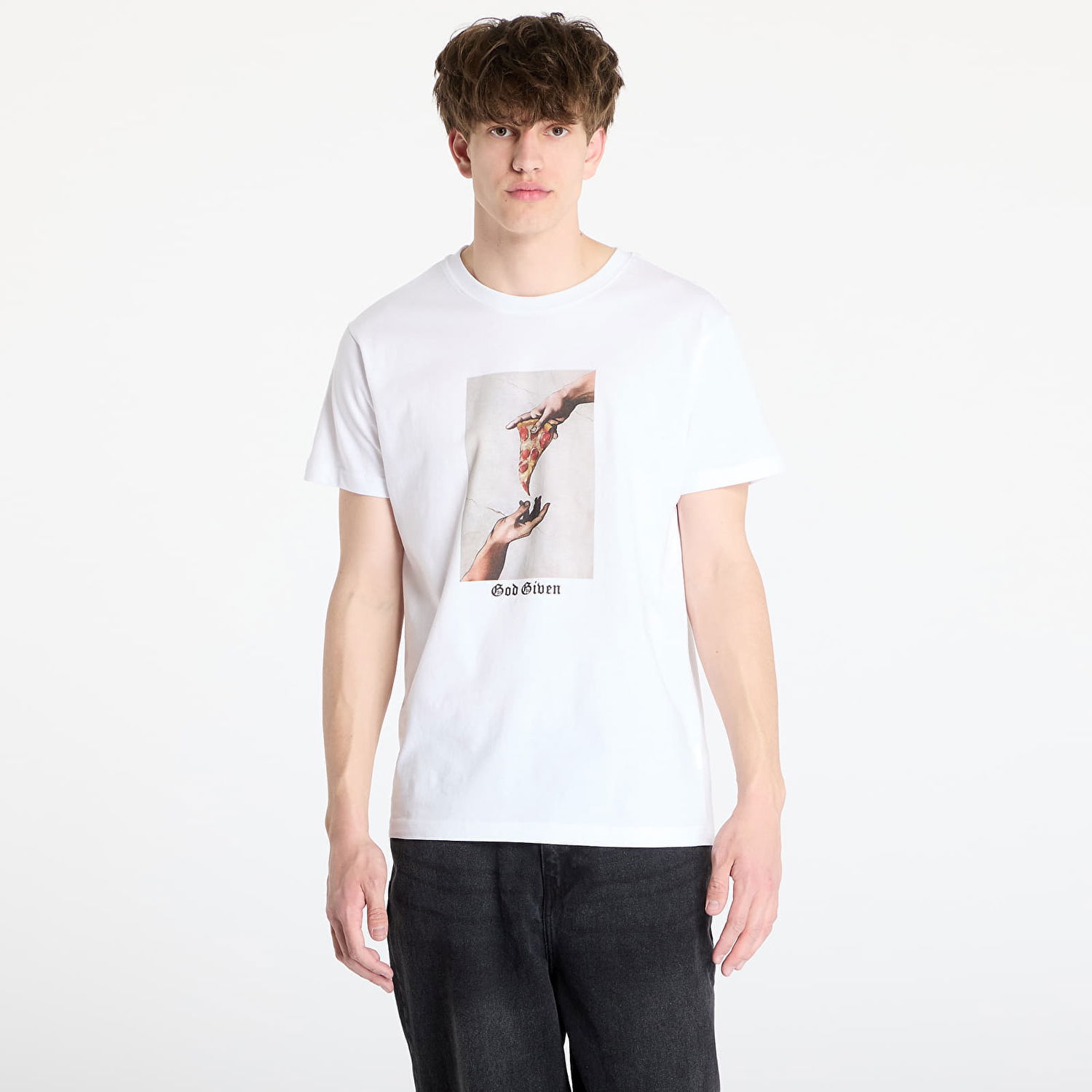 Majica kratkih rukava Urban Classics Urban Classics God Given Pizza Graphic Tee Bijela | MT1575-00220, 0