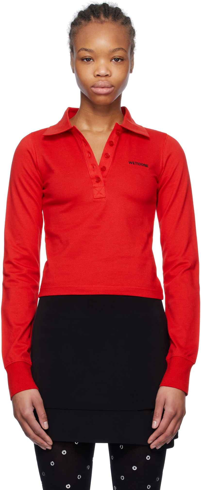 Polo majica We11done We11done Cotton Logo Polo Crvena | WD-TT0-25-725-W-RD
