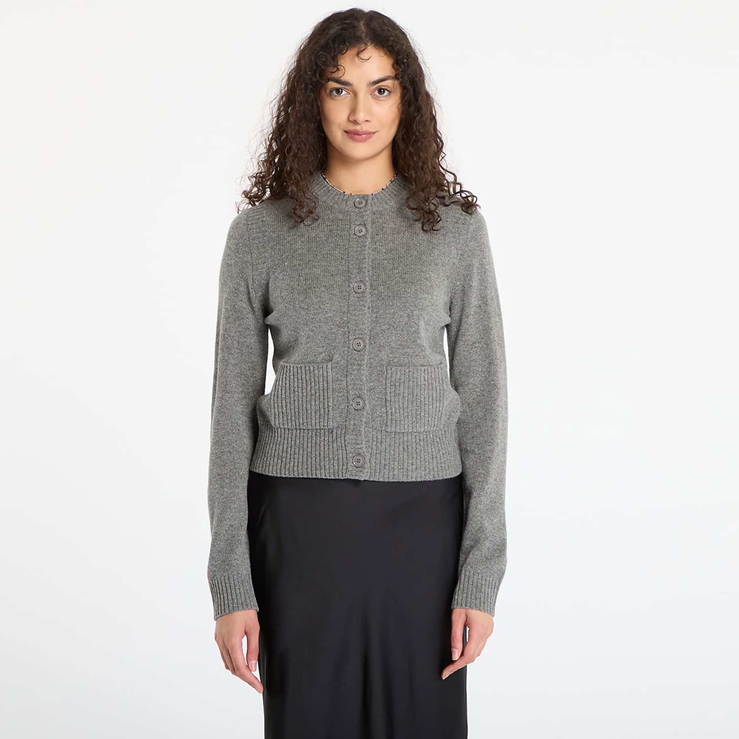 Džemper Samsoe Samsoe Saelif Short Cardigan Siva | F25300006_CLR000659, 0