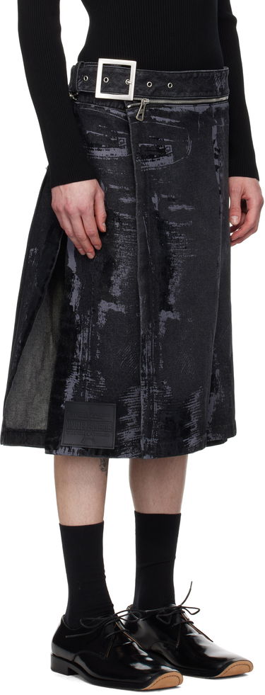 Suknja Jean Paul Gaultier Jean Paul Gaultier 'The Flocked' Denim Kilt Crna | 25/33-F-JU161-D016-06, 1