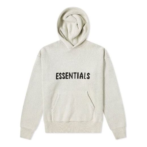 Džemper Fear of God Essentials Knit Logo Hoodie Bež | FOG-FW21-101