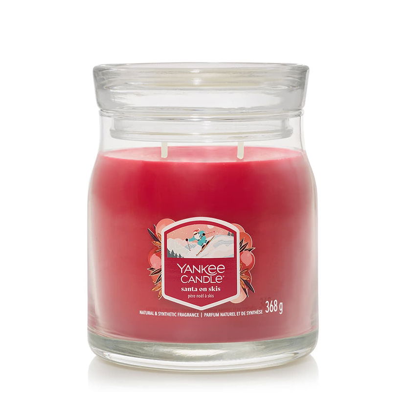 Svijeće Yankee Candle Signature Medium Jar 2 Wicks Santa On Skis Crvena | 43501