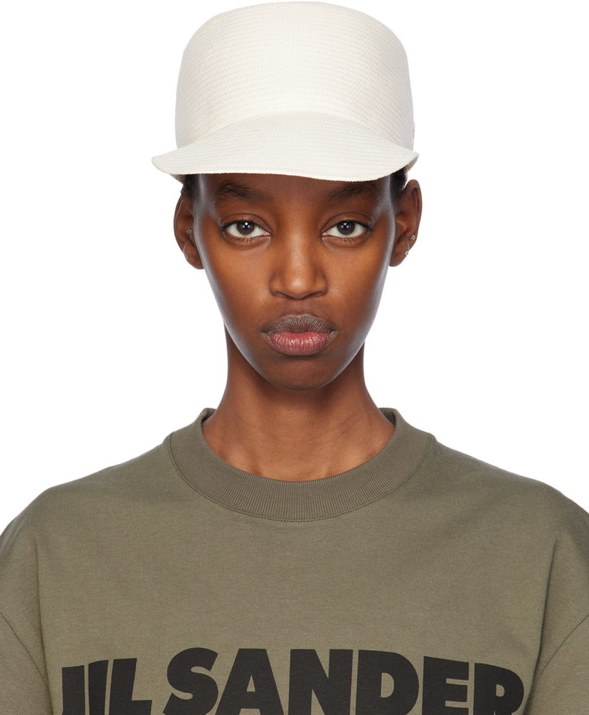 Kapa Jil Sander Paper Herringbone Twill Cap Bijela | J40TC0118_J11241