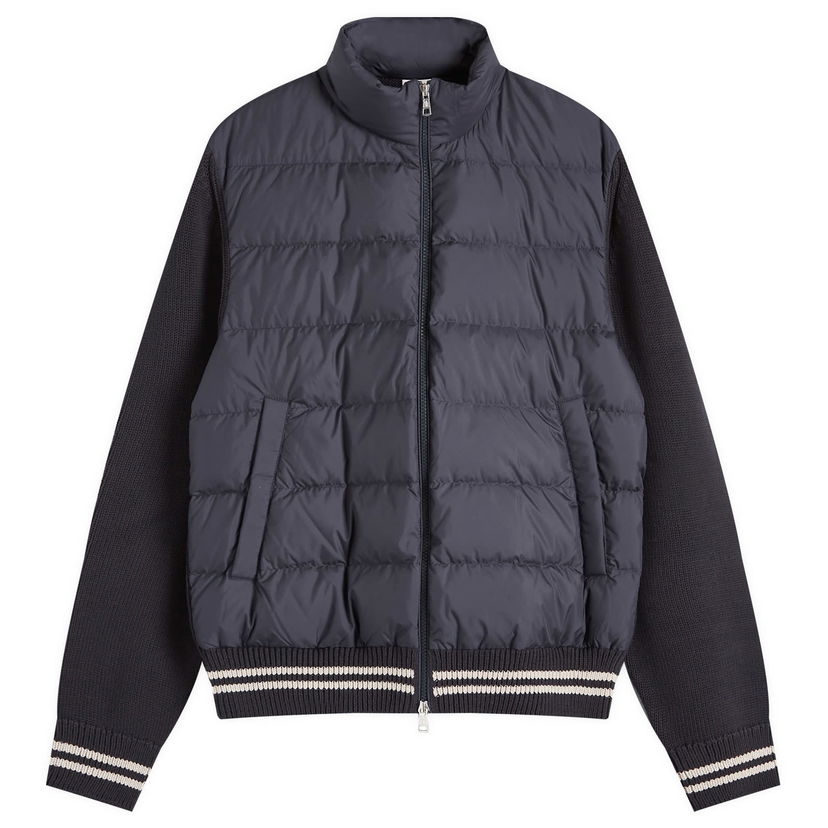 Jakna Moncler Down Cotton Knit Cardigan Jacket Tamnoplava | 9B000-M1509-01-779