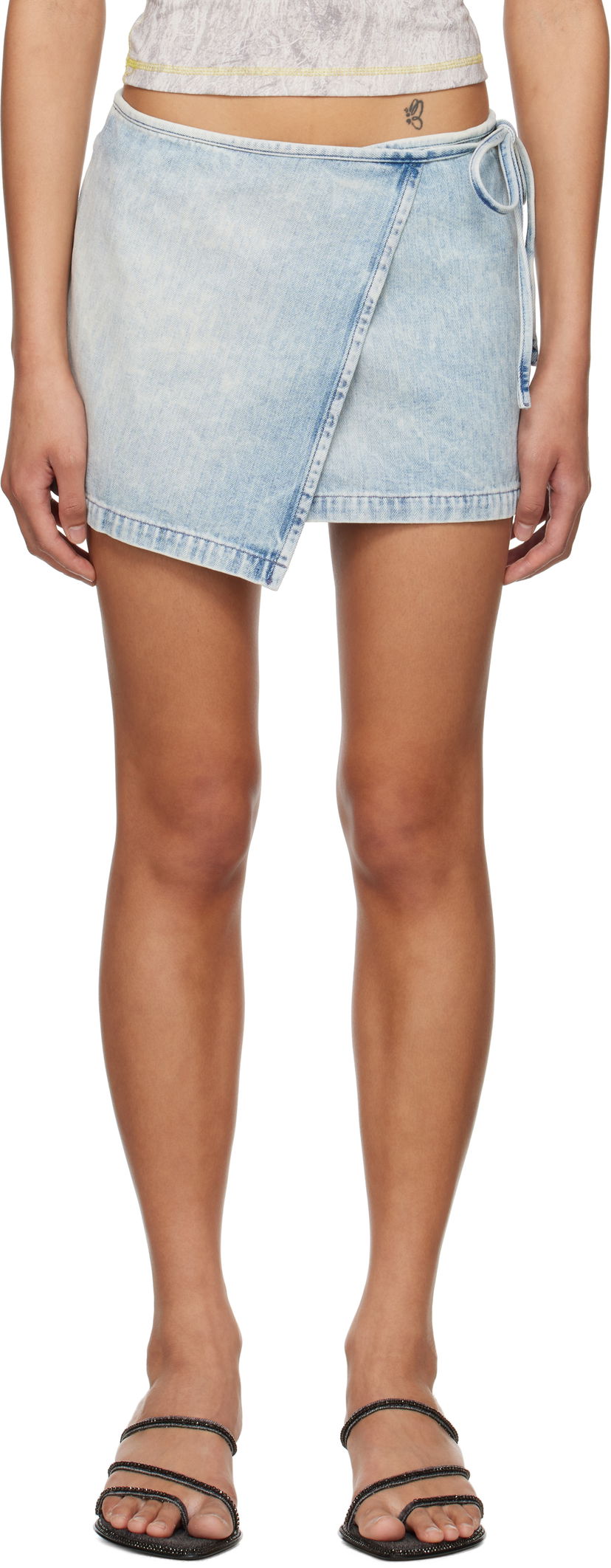 Suknja Diesel Diesel De-Lem-Mini Wrap Denim Miniskirt Plava | A17110 09L60