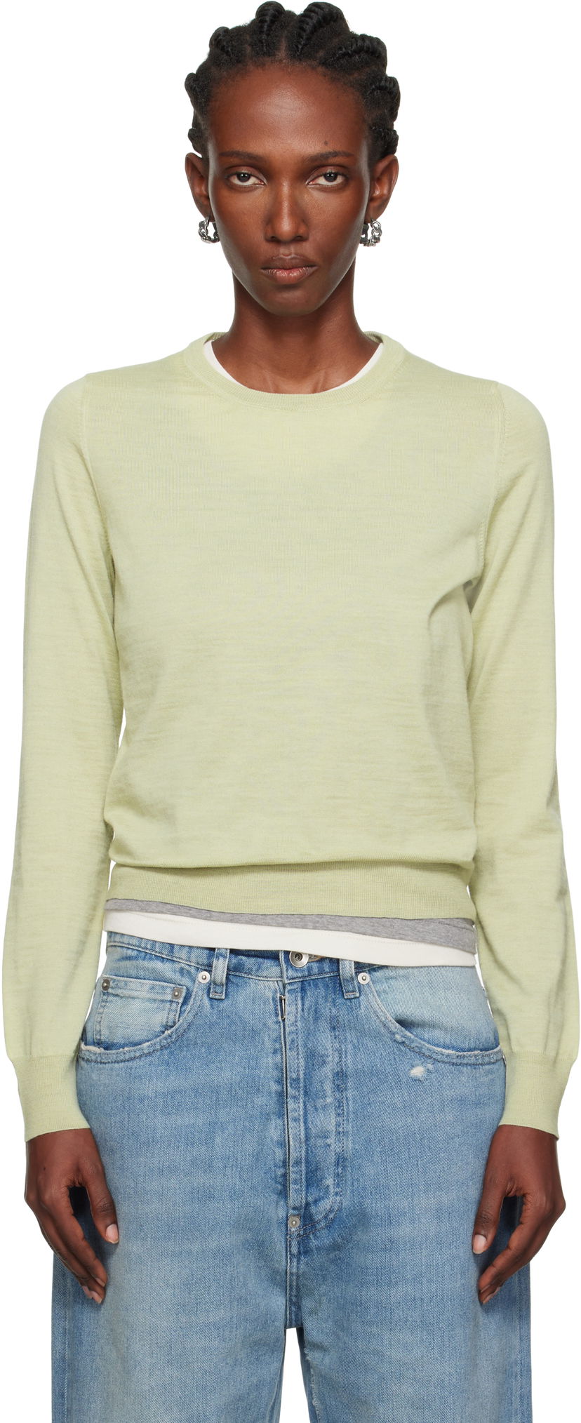 Džemper Maison Margiela Maison Margiela Crewneck Sweater Zelena | S51HL0030 M13147