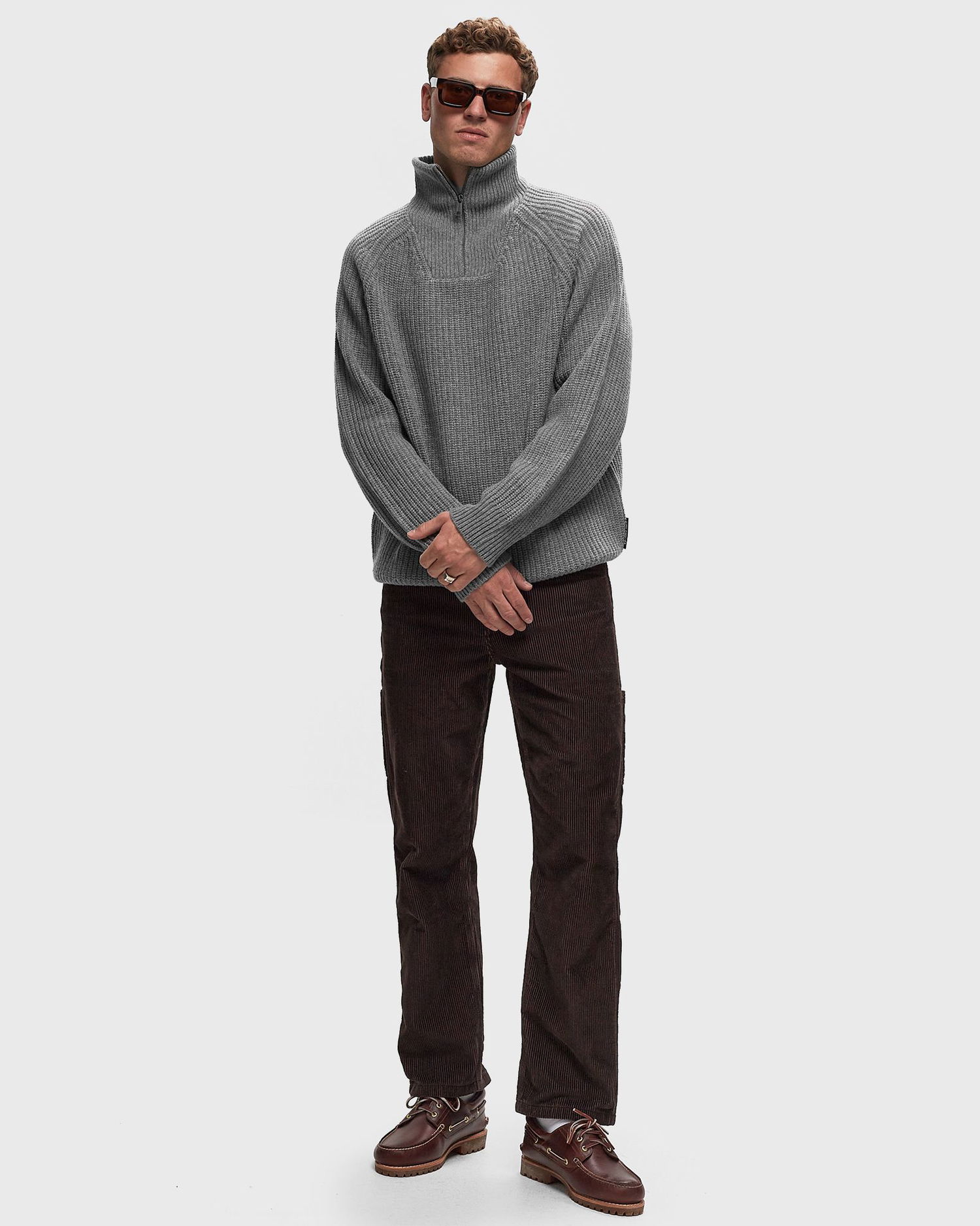 Dukserice Carhartt WIP Marlon Half Zip Sweater Siva | I033913-V6.XX, 1