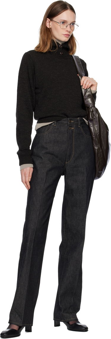 Džemper LEMAIRE Ribbed Mock-Neck Button Sweater Crna | TO1410 LK1028, 3