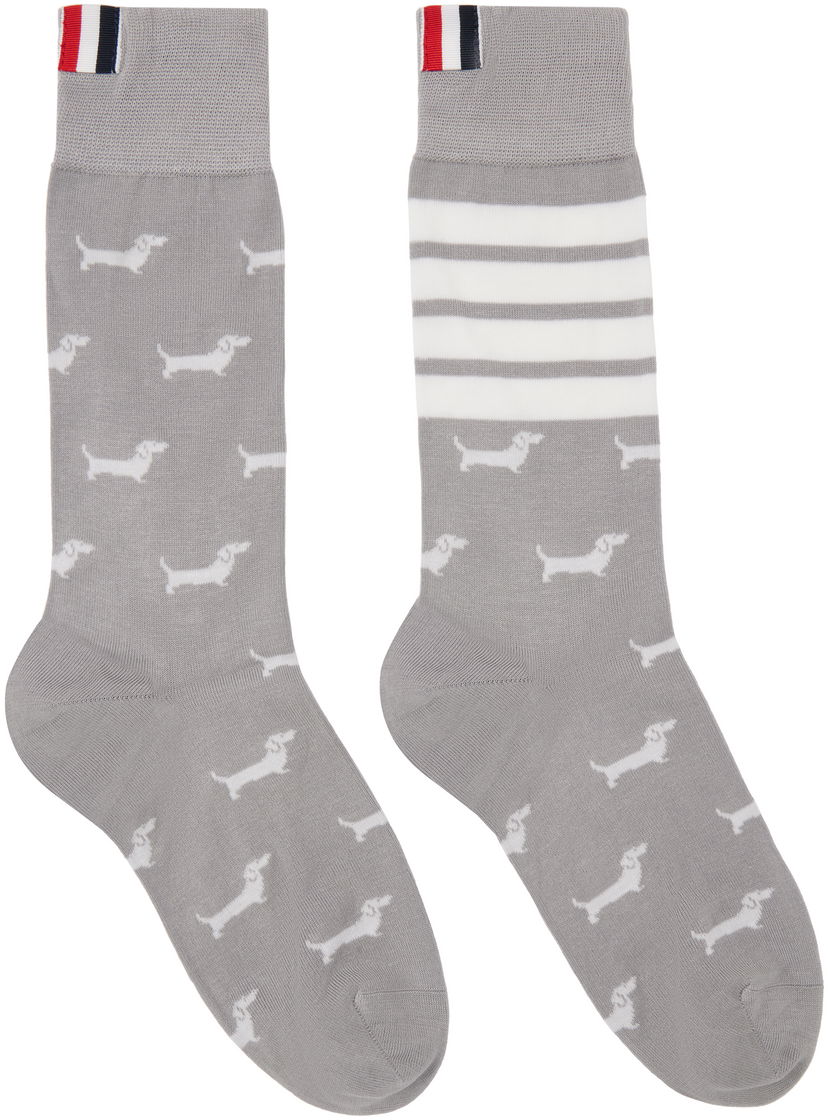 Čarape Thom Browne Thom Browne Hector Mid Calf Socks with Dachshund Print Siva | FAS226A-Y3012