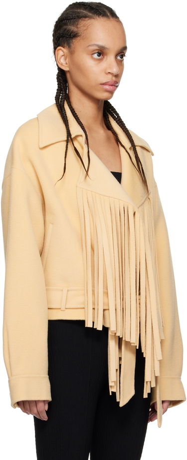 Jakna Nanushka Nanushka Ticia Fringed Double Wool Jacket Bež | NW25RSJK10005, 1