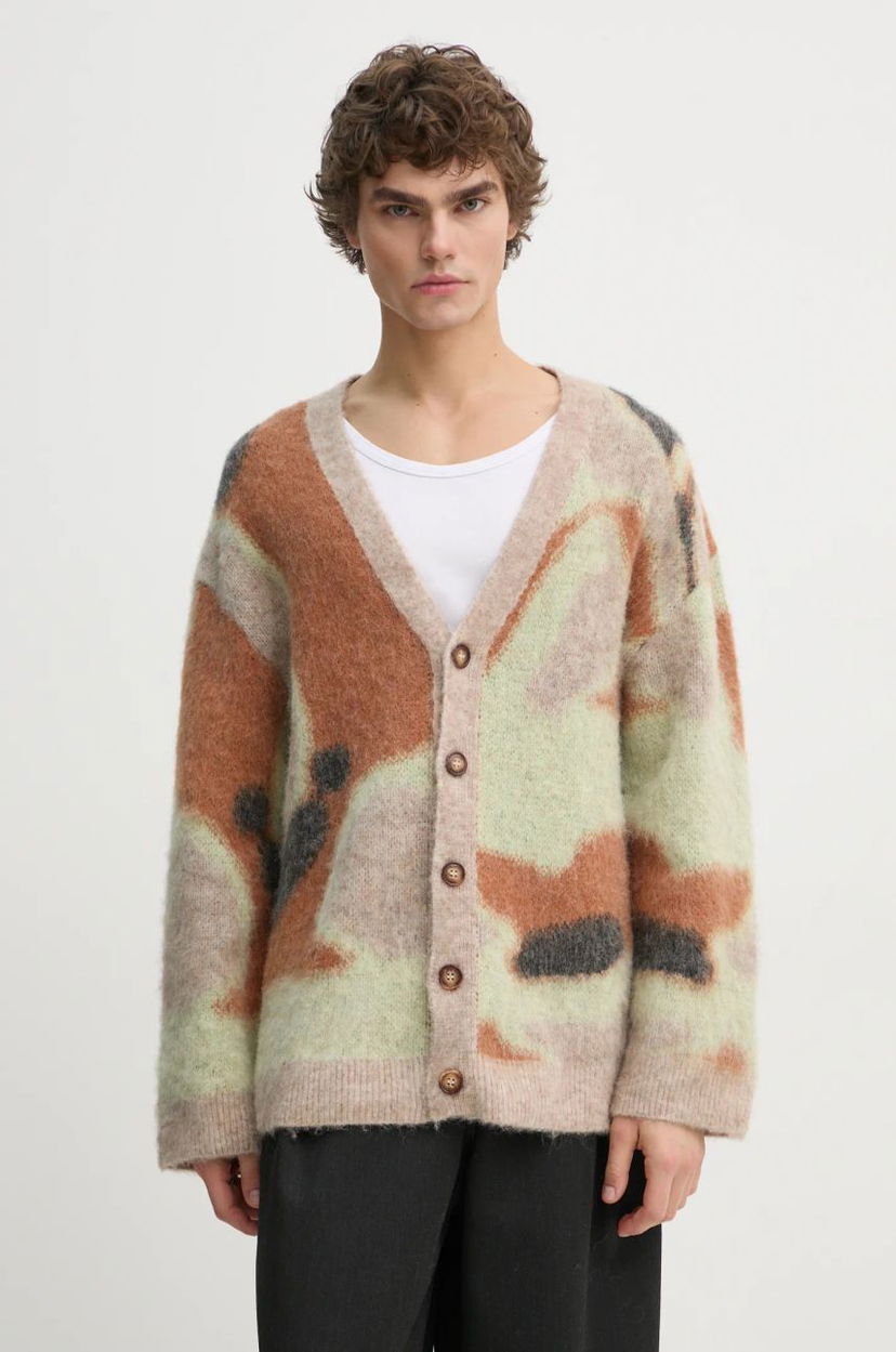 Džemper Nanushka NESSIN Abstract Print Cardigan Smeđa | NM24FWSW01017