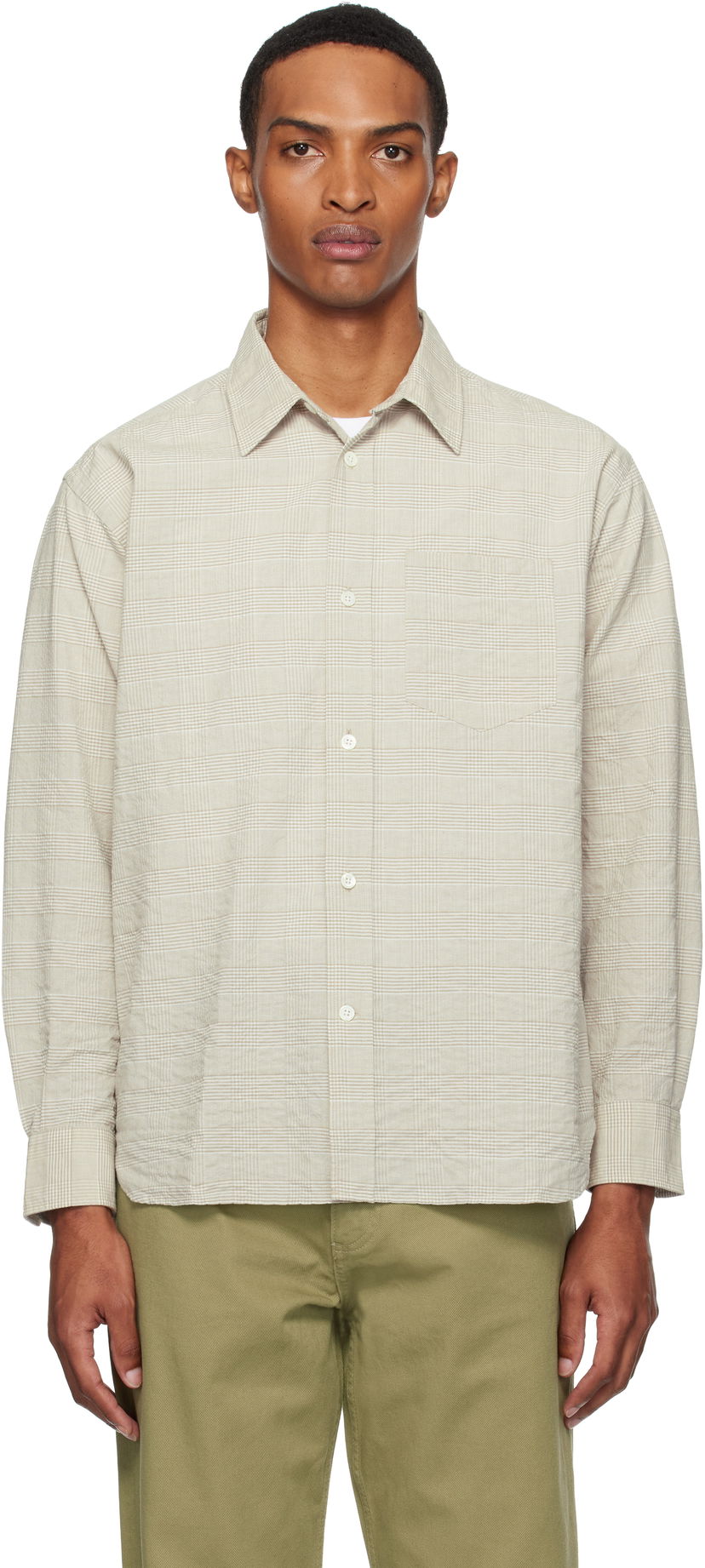 Košulja NORSE PROJECTS Norse Projects Mo Oversized Check Shirt Bež | N40-0820