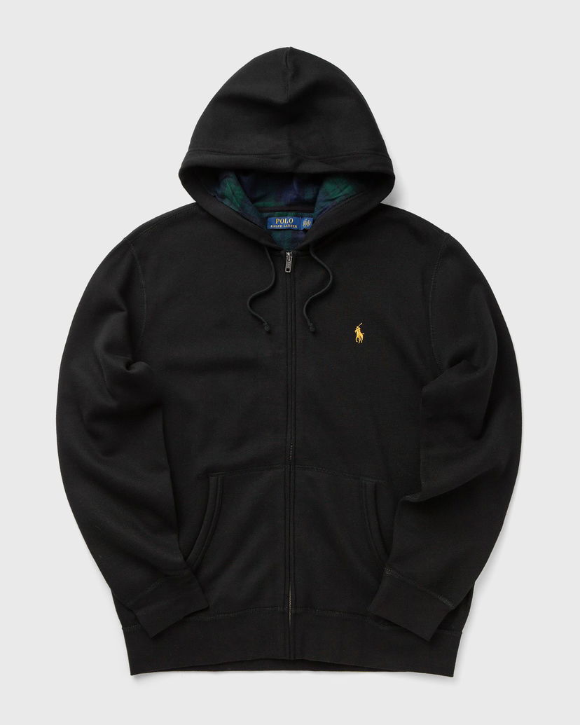 Dukserice Polo by Ralph Lauren Full-Zip Hooded Sweatshirt with Plaid Lining Crna | 710981467001