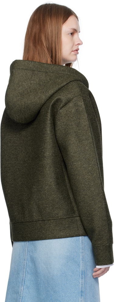 Dukserice A.P.C. A.P.C. Alvin Wool Zip-Up Hoodie Zelena | PSAFU-M27993, 2