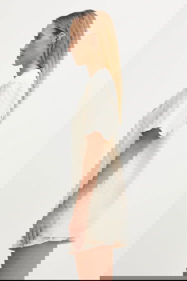 Majica kratkih rukava Sporty & Rich Cotton T-shirt Kennedy Crest Bež | TO04360666CR01, 3