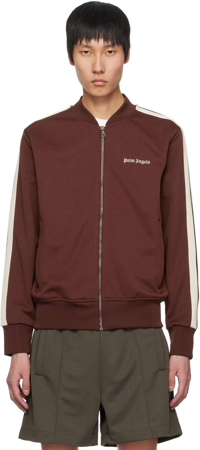 Bomber jakna Palm Angels Palm Angels Classic Logo Track Jacket Smeđa | PMBD061S25FAB0012803