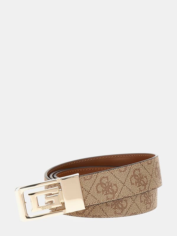 Pojasevi GUESS Double-Sided Logo Buckle Belt Smeđa | BW9207P5130