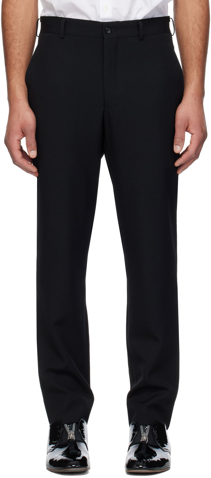 Hlače Comme des Garçons Homme Plus Wool Gabardine Trousers Crna | PO-P046-051