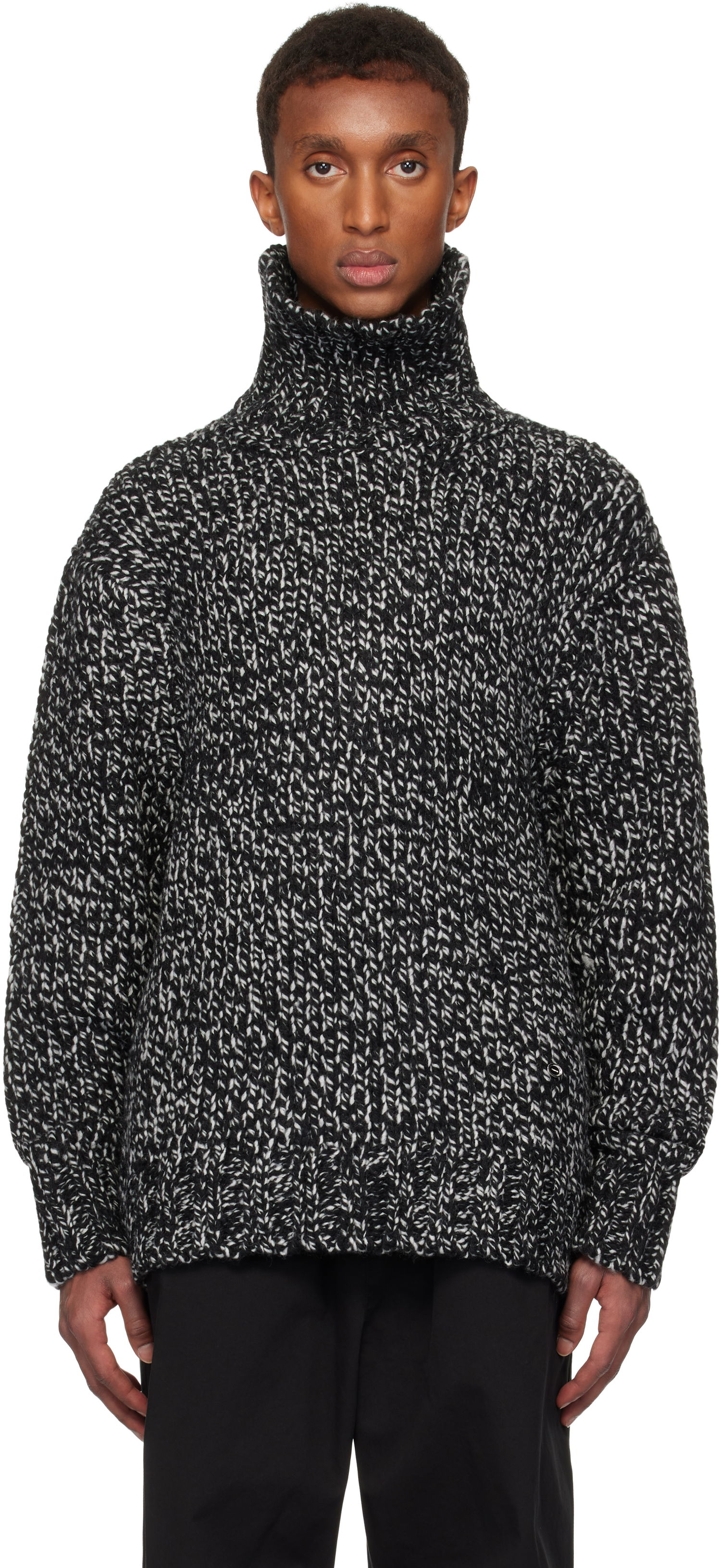 Džemper We11done We11done Chunky Knit Turtleneck Sweater Crna | WD-KT3-24-651-U-B2, 0