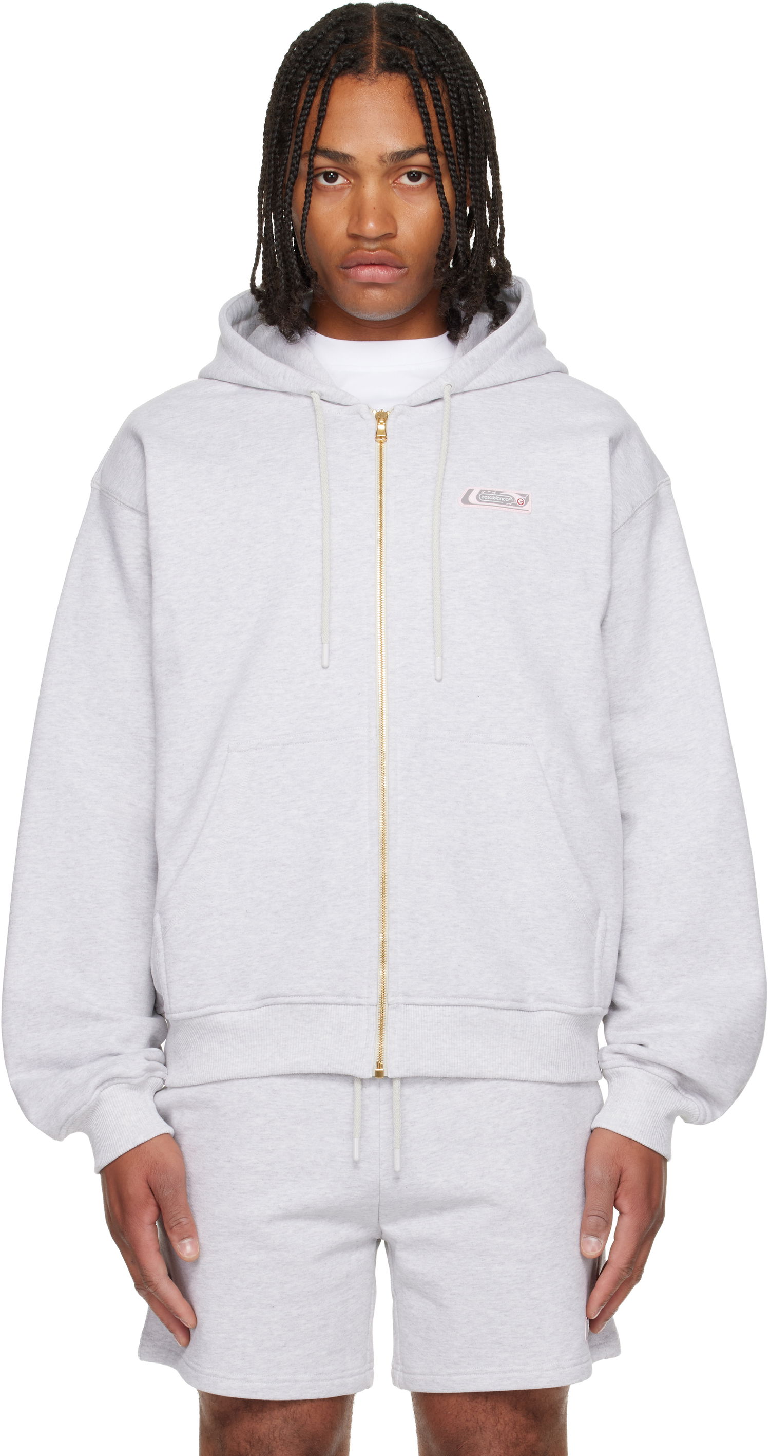 Dukserice Casablanca Classic Full Zip Hoodie Siva | M-AW25-JTP-408-01, 0