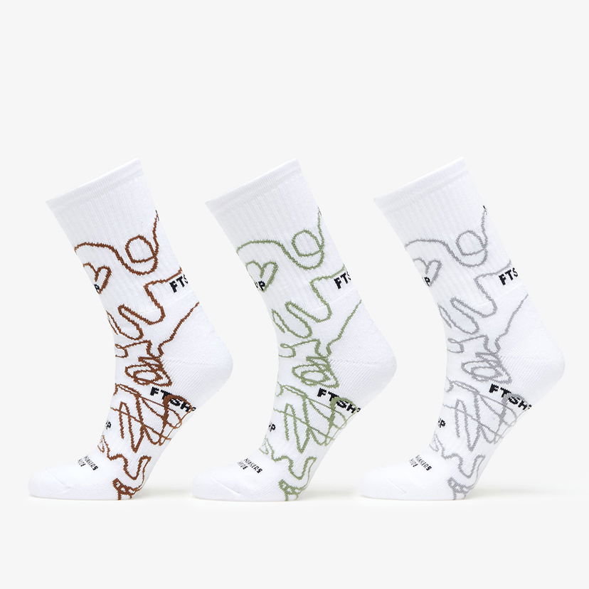 Čarape Footshop The Bubble Socks 3-Pack Bijela | FTSHP_317