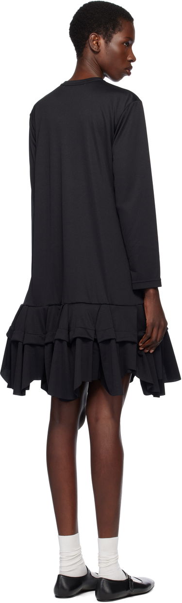 Haljina Comme des Garçons Comme des Garçons Midi Dress with Ruffles Crna | RO-T009-051-1, 2