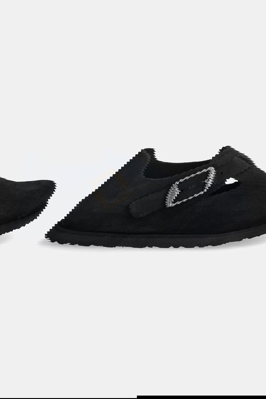 Tenisice i cipele Birkenstock 1774 London Art Deco LEVE Suede Buckle Shoe with Flat Heel Crna | 1031960, 1