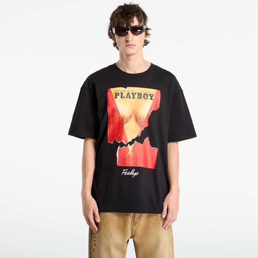 Majica kratkih rukava Footshop Playboy x FTSHP Cover Tee 1973/7 UNISEX Black Crna | FTSHP_523