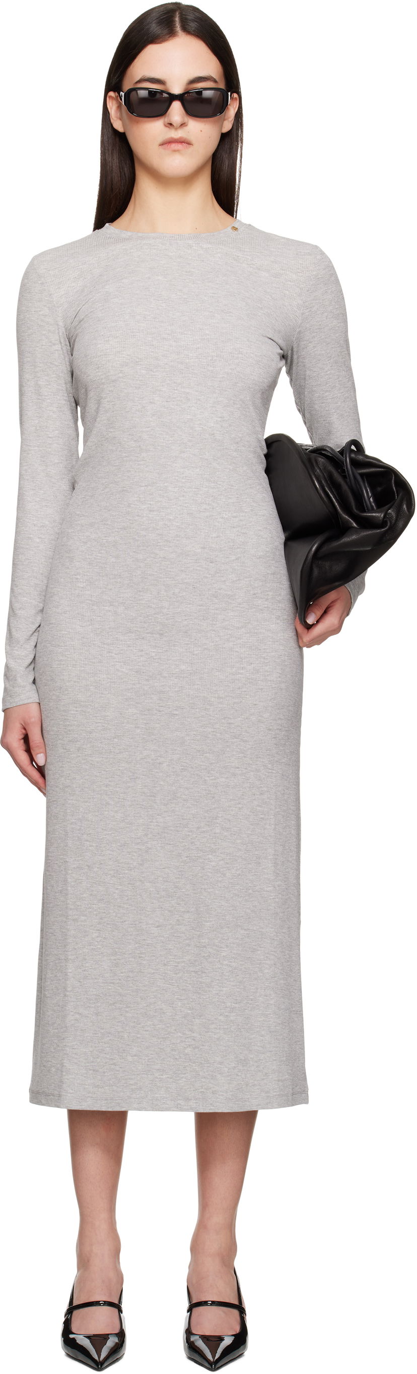 Haljina Anine Bing ANINE BING Jo Maxi Dress Siva | A-02-10930-GRM5