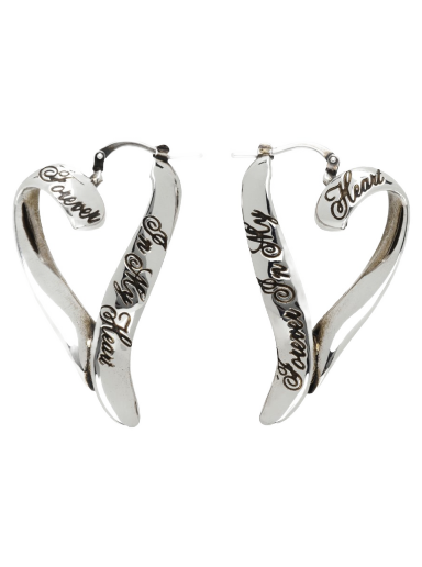 Dodaci Acne Studios Silver Heart Hoop Earrings Siva | C50393-