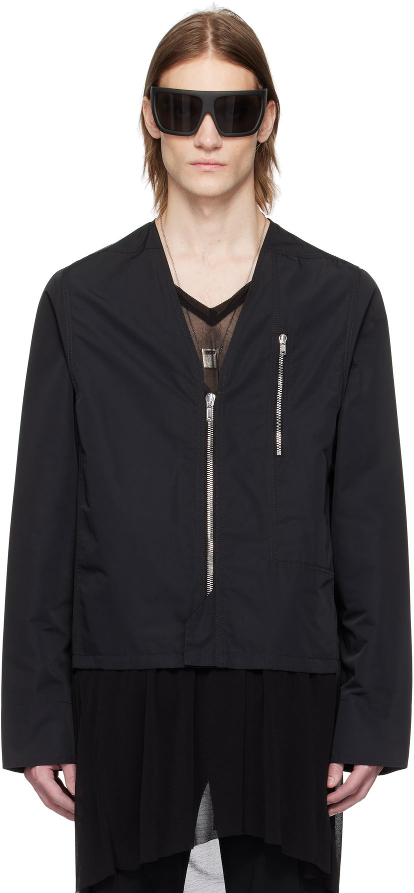 Prsluk Rick Owens Rick Owens Hollywood V Safety Jacket Crna | RU01E5775 FT