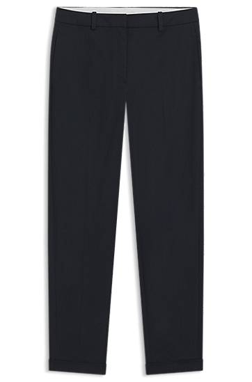 Hlače BOSS Regular Fit Flannel Trousers Tamnoplava | 50548280