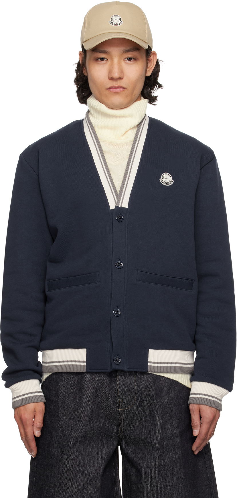 Džemper Moncler Moncler Genius Mercedes-Benz by NIGO Sweatshirt Cardigan Tamnoplava | K14018G0000589AWV