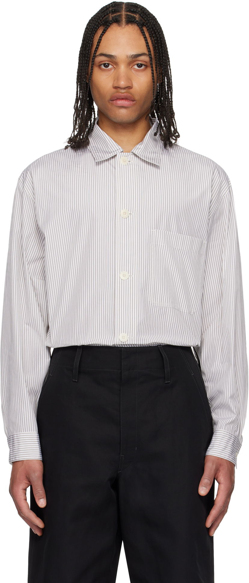 Košulja LEMAIRE Lemaire Striped Pyjama Shirt Bijela | SH1177 LF1409