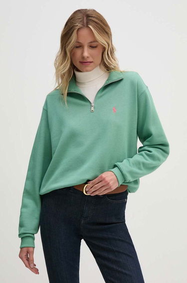 Dukserice Polo by Ralph Lauren Half Zip Sweatshirt Zelena | 211851659, 0