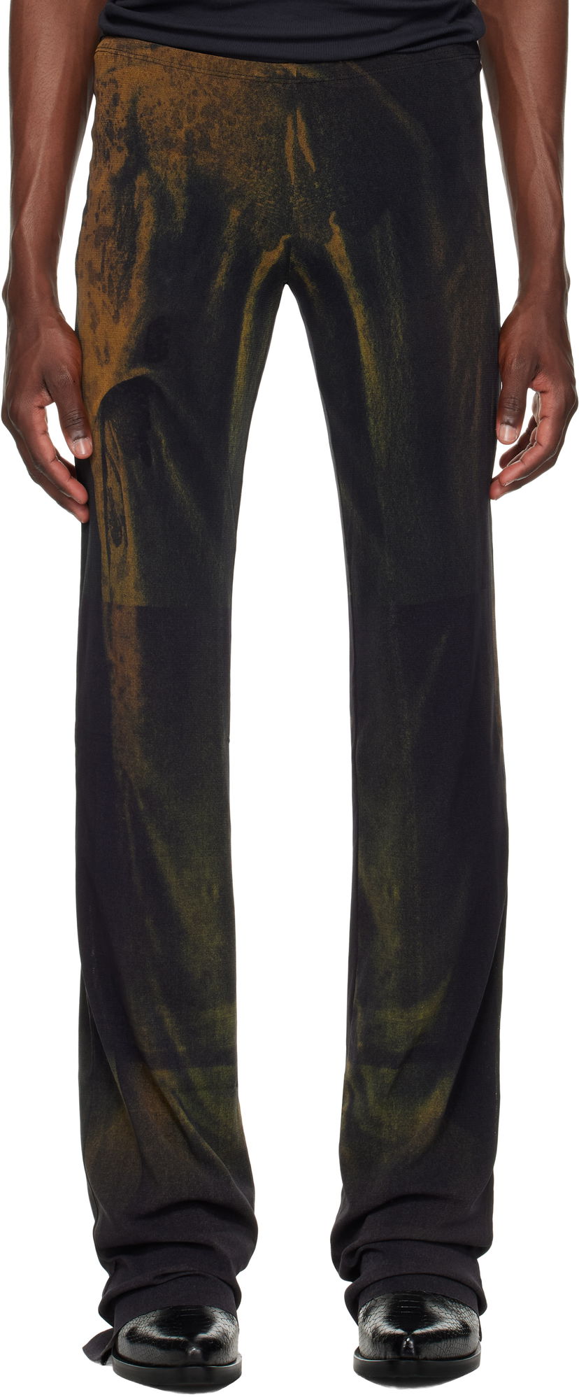 Trenirka Jean Paul Gaultier Jean Paul Gaultier Mesh Printed Water Sweatpants Crna | 25/03-W-TR019-M004P-4812