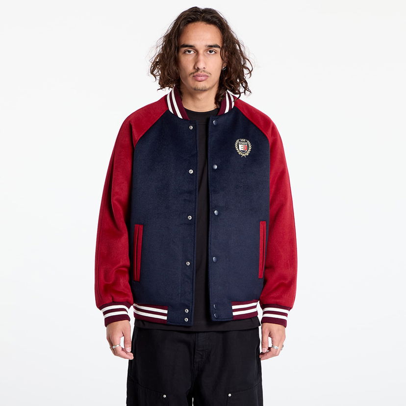 Bomber jakna Tommy Hilfiger Wool Blend Crest Bomber Dark Night Navy/ Regatta Red Tamnoplava | DM0DM19631 C1G