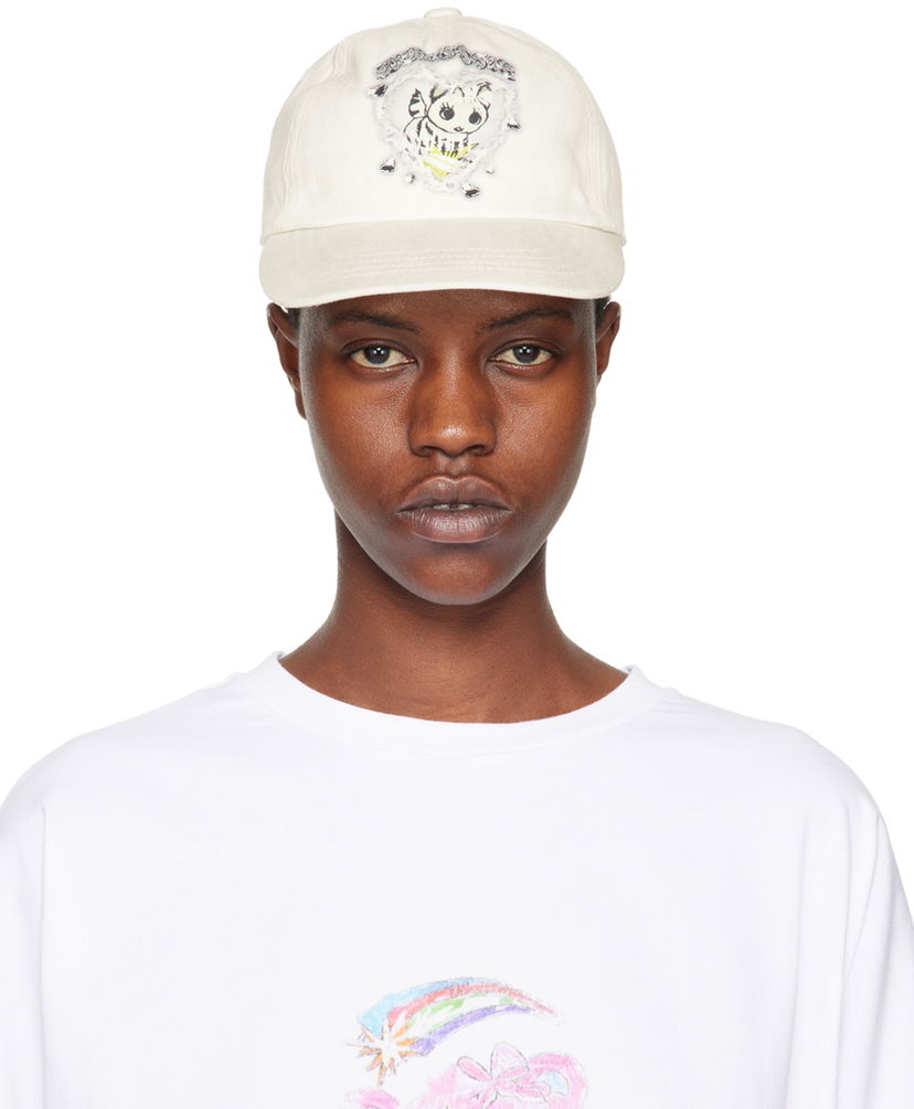 Kapa We11done Character Print Baseball Cap Bijela | WD-AH0-24-402-U-WH