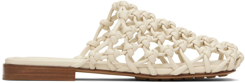 Tenisice i cipele Bottega Veneta Bottega Veneta Supple Lambskin Flat Sandals Bijela | 827669 V3H60