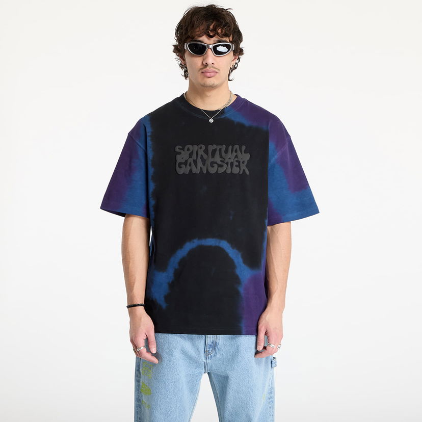 Majica kratkih rukava Footshop Tie Dye T-Shirt With Logo Print Ljubičasta | FTSHP_385