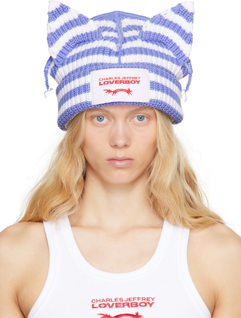 Kapica Charles Jeffrey Loverboy Charles Jeffrey LOVERBOY Chunky Ears Knit Beanie Plava | 54131401