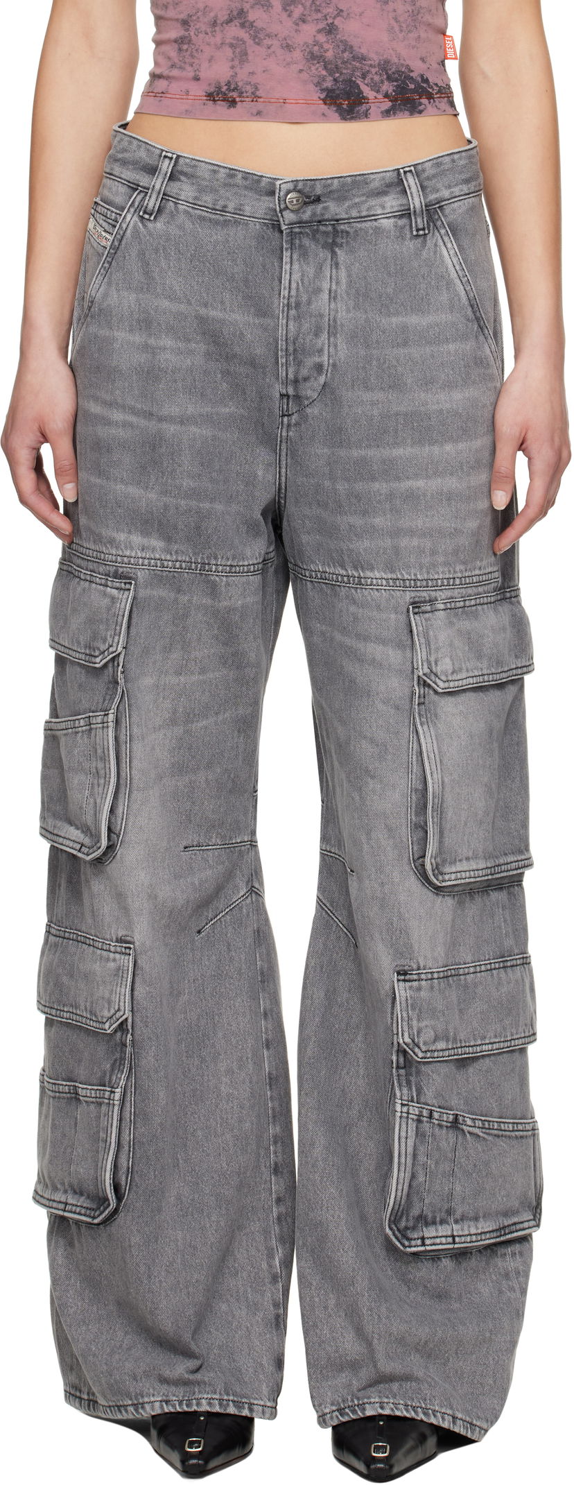 Cargo hlače Diesel 1996 D-Sire Cargo Jeans Siva | A13316 0DCBE