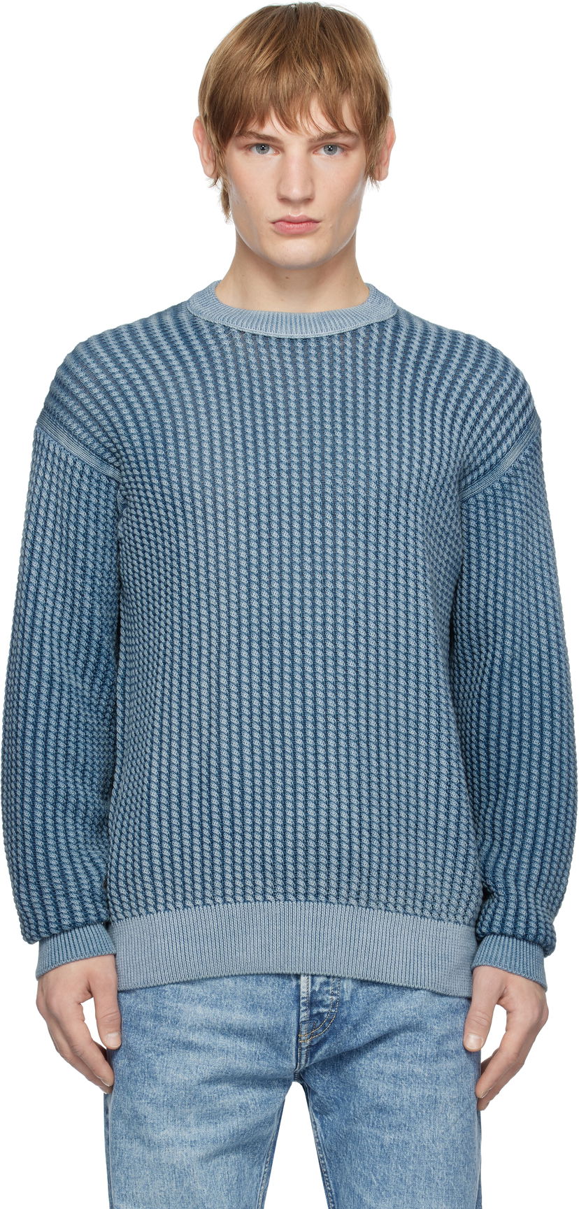 Džemper BOSS Cable-Knit Sweater Plava | 50531487