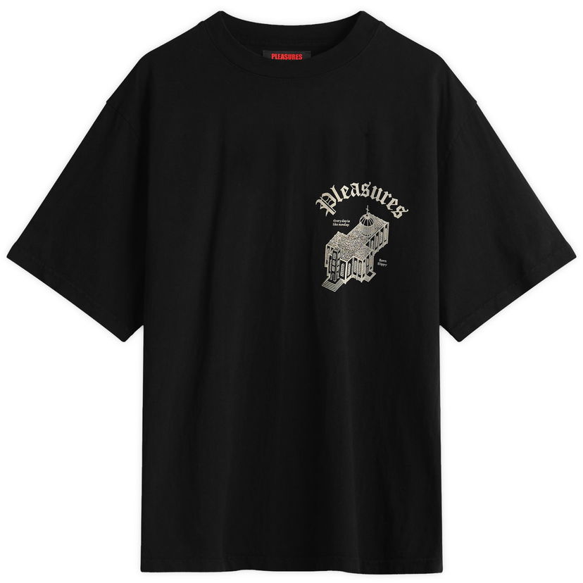 Majica kratkih rukava Pleasures Chapel Heavyweight T-Shirt, Size Large Crna | P25SU021-BLK