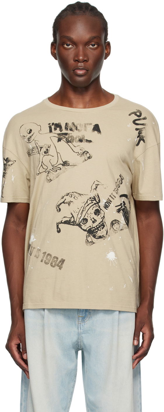 Majica kratkih rukava R13 R13 Relaxed Graphic T-Shirt Bež | R13MK141-001UU