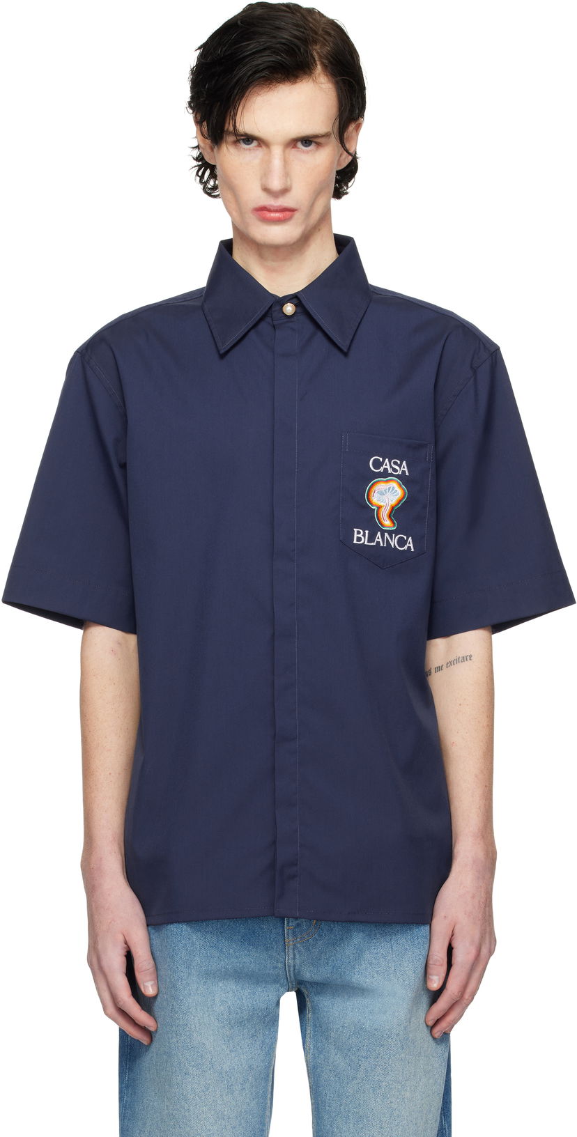 Košulja Casablanca Short Sleeve Shirt Tamnoplava | MPS25-SH-137-01